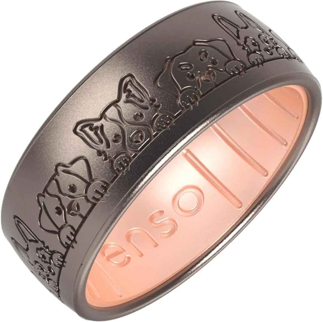 Enso Rings Cares Dualtone Silicone Ring - Comfortable and Flexible Design - Pets
