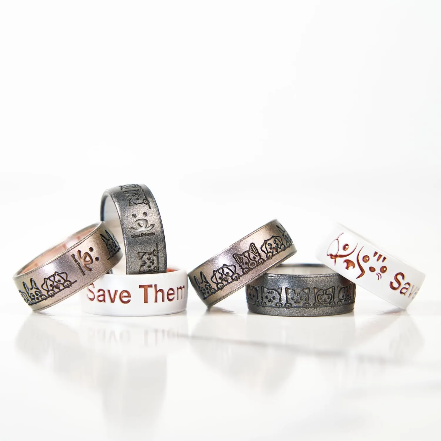Enso Rings Cares Dualtone Silicone Ring - Comfortable and Flexible Design - Pets