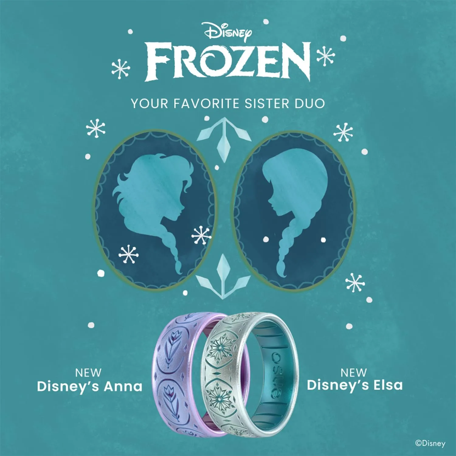 Enso Rings Disney Frozen Collection - Comfortable Silicone Rings - 7.9mm Wide, 2.18mm Thick