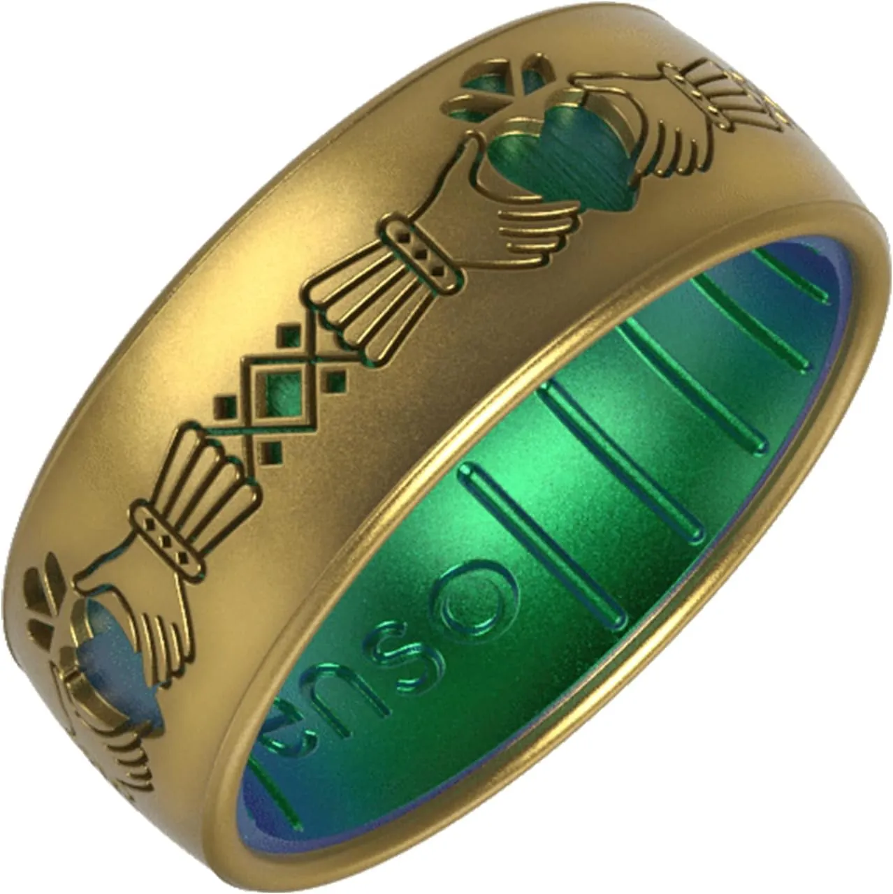 Enso Rings Etched Celtic Collection Silicone Ring - Comfortable and Flexible Design