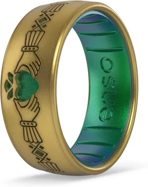 Enso Rings Etched Celtic Collection Silicone Ring - Comfortable and Flexible Design