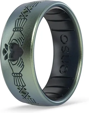 Enso Rings Etched Celtic Collection Silicone Ring - Comfortable and Flexible Design