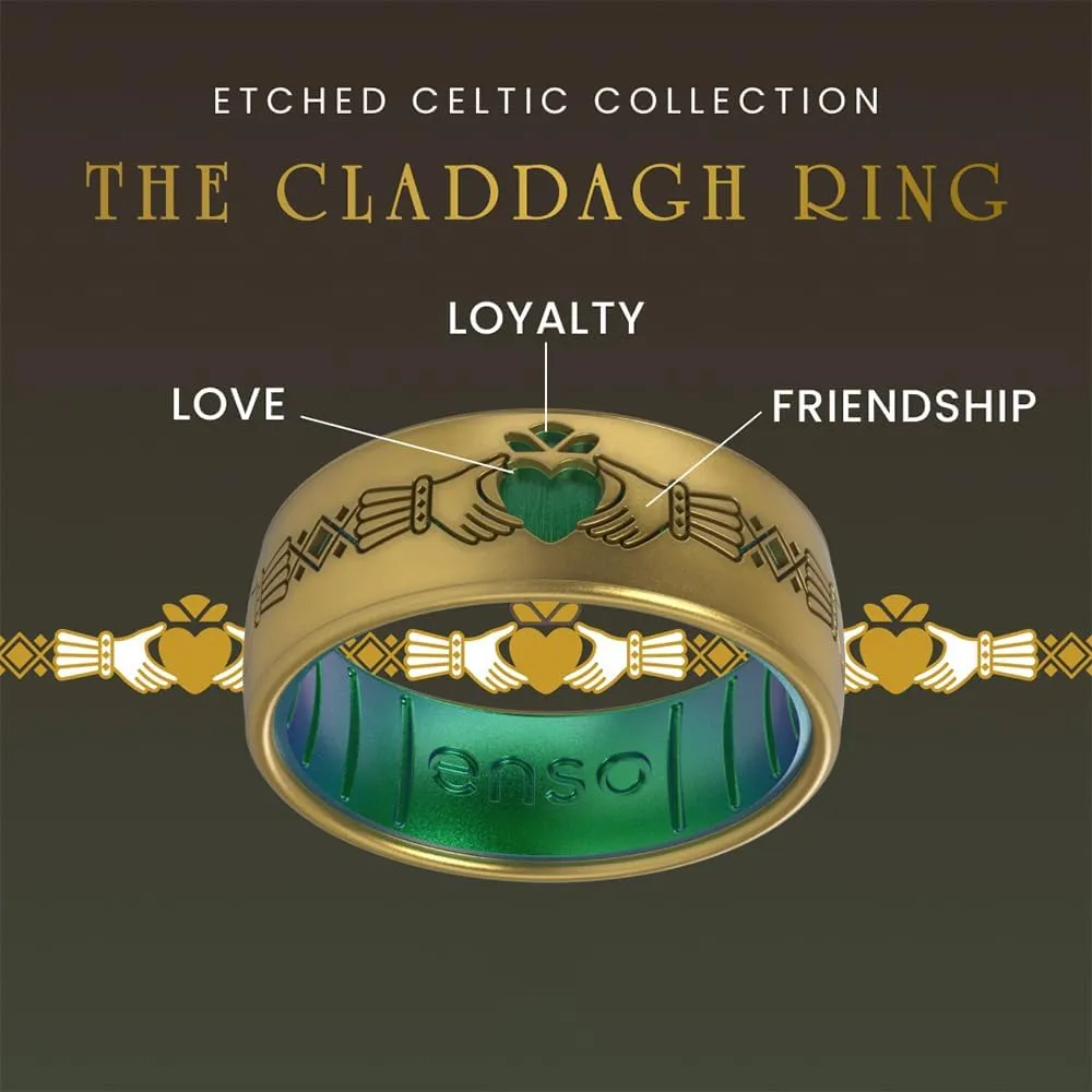 Enso Rings Etched Celtic Collection Silicone Ring - Comfortable and Flexible Design