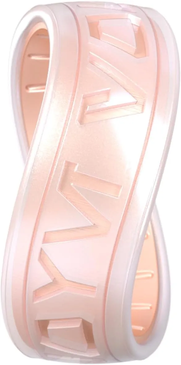 Enso Rings Star Wars Silicone Ring - Comfortable and Flexible Design - I Love You (Aurebesh) - Moonstone/Rose Gold - Size 6