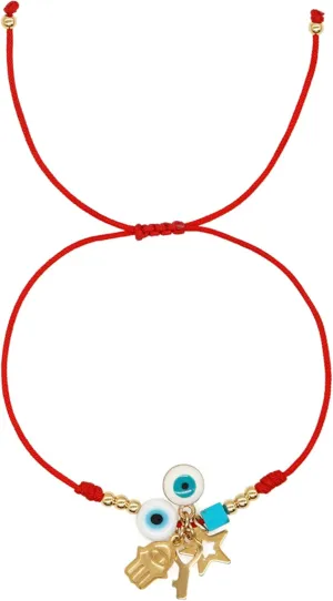 Evil Eye Beaded Charm Braided Bracelets for Women, Cute Handmade Beads Adjustable Red Rope Lucky Protection Bracelet Friendship Holiday Jewelry Gift