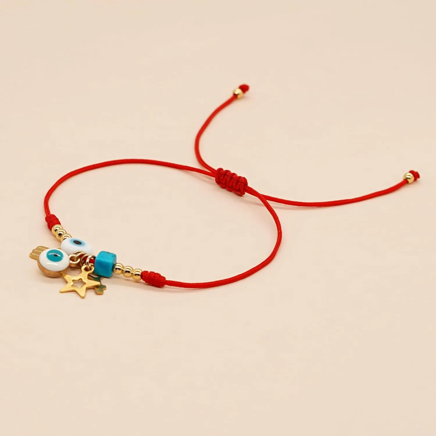 Evil Eye Beaded Charm Braided Bracelets for Women, Cute Handmade Beads Adjustable Red Rope Lucky Protection Bracelet Friendship Holiday Jewelry Gift