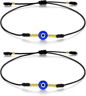 Evil Eye Lucky Red String Bracelets Adjustable Amulet Bracelet Protection Jewelry Set Gift for Women Men Girls&Boys