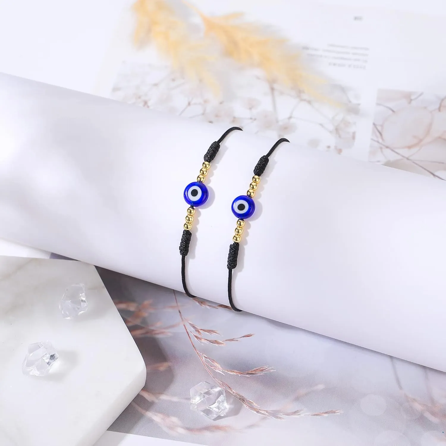 Evil Eye Lucky Red String Bracelets Adjustable Amulet Bracelet Protection Jewelry Set Gift for Women Men Girls&Boys