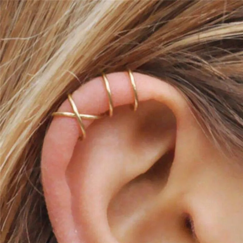Exquisite Rhinestone Decor Ear Cuff Earring For Woman Ear