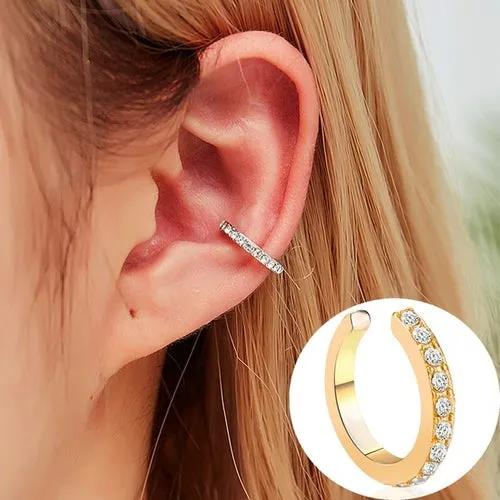Exquisite Rhinestone Decor Ear Cuff Earring For Woman Ear