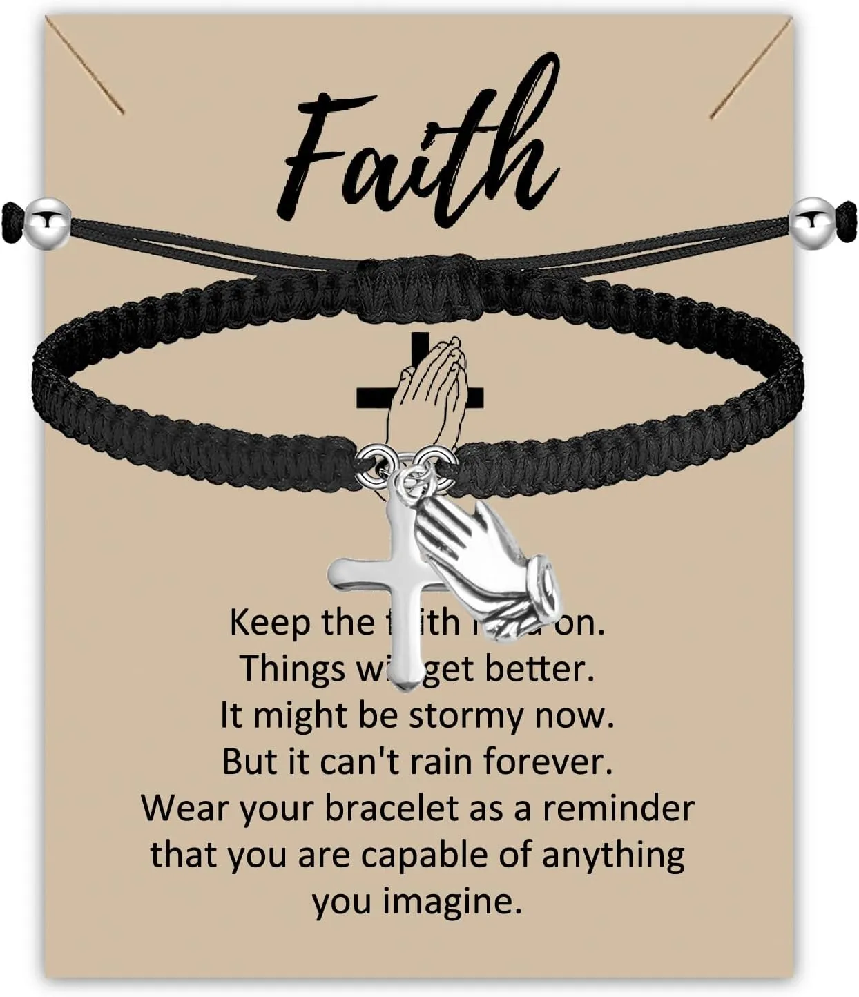 Faith Cross Bracelet for Women Christian Bracelets Confirmation Gifts Jesus Catholic Gifts