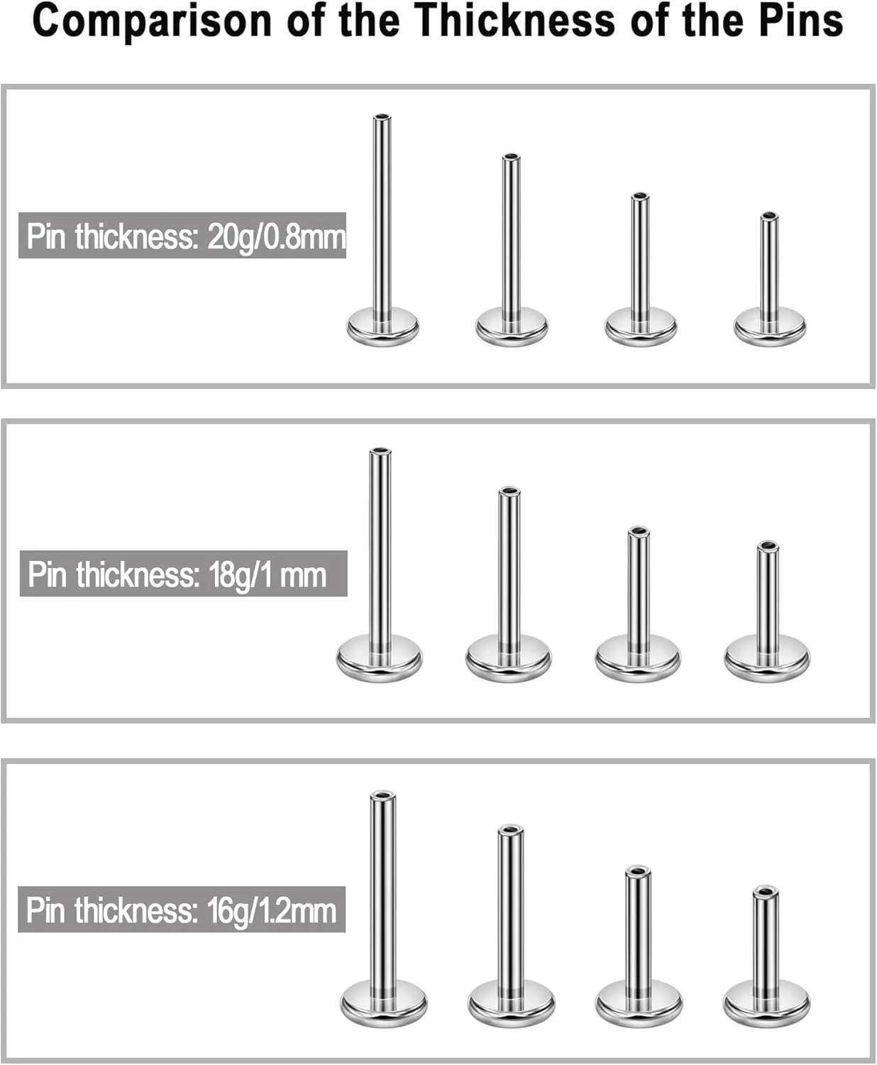 FANSING G23 Titanium Threadless Nose Studs