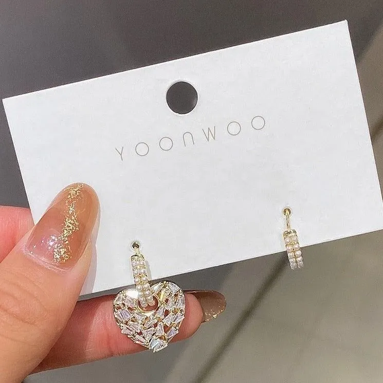 Fashion Crystal Heart-Shaped Earrings Charm Jewelry XYS022