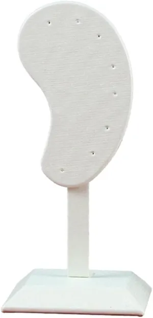 Fashion Ear Shaped Earring Display Stand Microfiber Earring Holder Ear Clip Jewelry Display Organizer Stand, White