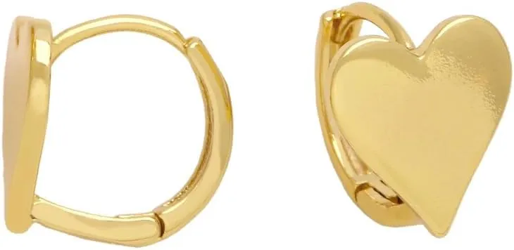 Fashion Heart Hoop Earrings 18K Gold Plated Love Hearts Cute Small Huggie Hoops Cartilage Piercing Earring Minimalist Jewelry Gifts for Women Valentine
