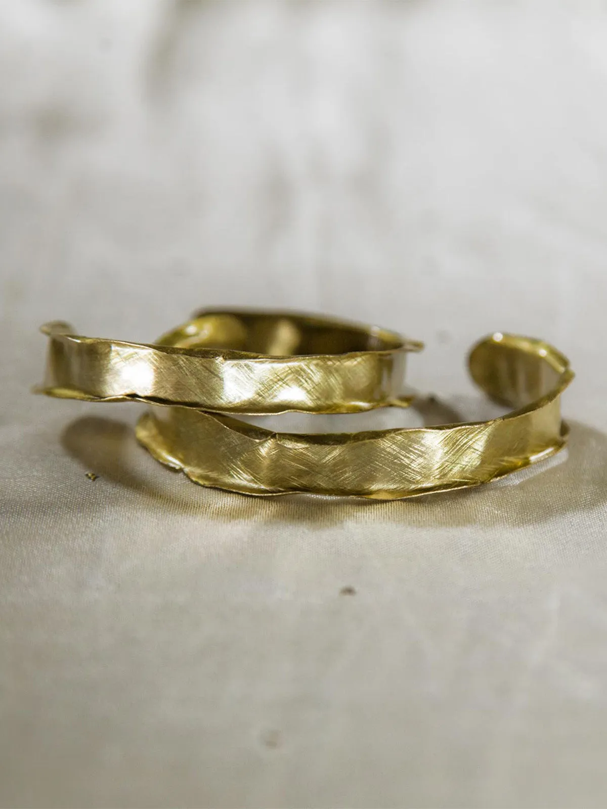 Fold Cuff Bangles Set Gold