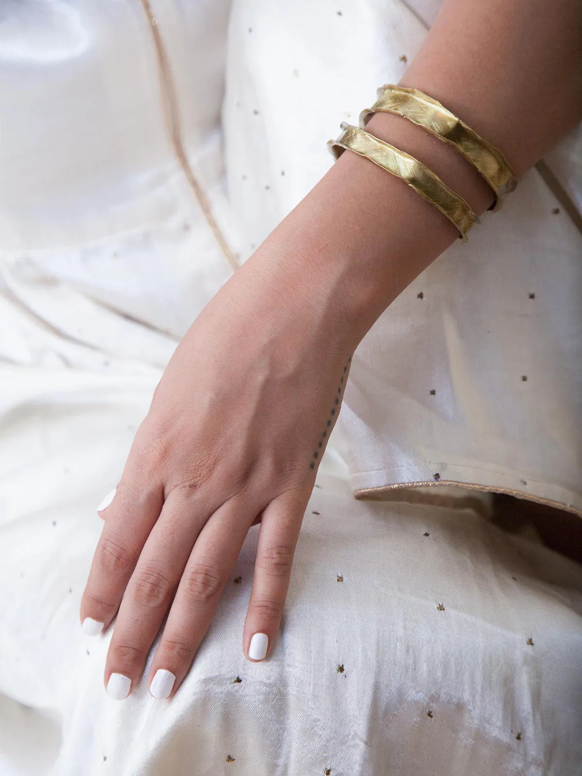 Fold Cuff Bangles Set Gold