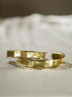 Fold Cuff Bangles Set Gold