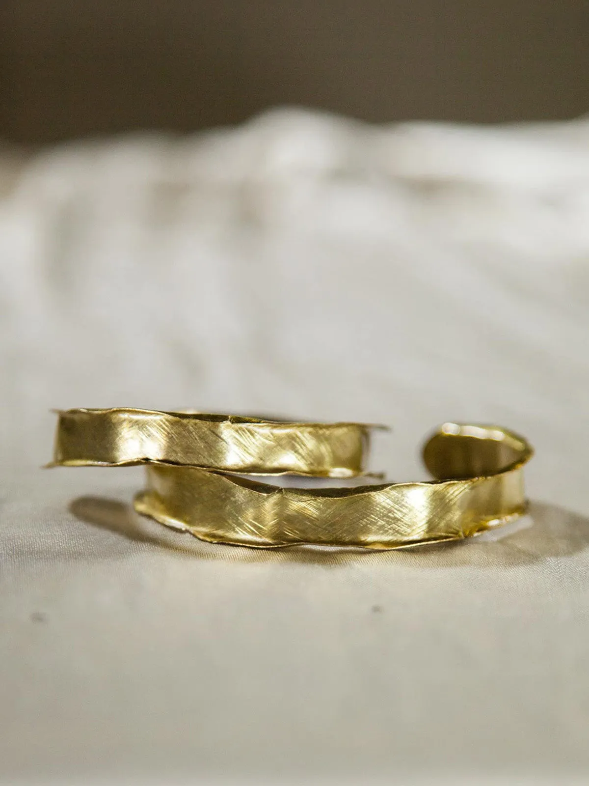 Fold Cuff Bangles Set Gold