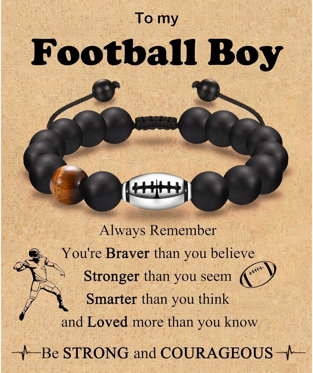 Football Baseball Basketball Soccer Bracelet Gifts for Teen Boys Player Son Grandson Nephew Team Friends Brother, Graduation Birthday Christmas Gifts for Teenage Boys