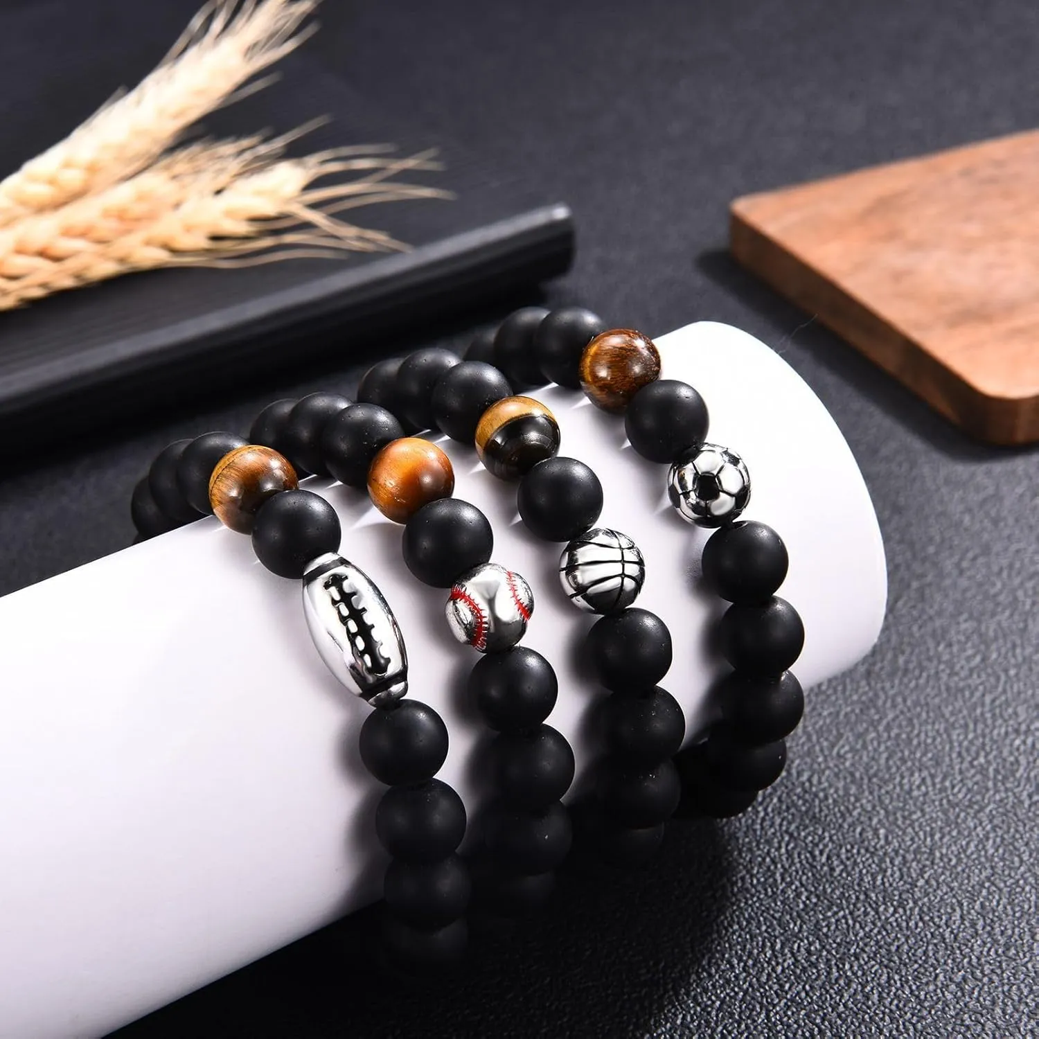 Football Baseball Basketball Soccer Bracelet Gifts for Teen Boys Player Son Grandson Nephew Team Friends Brother, Graduation Birthday Christmas Gifts for Teenage Boys
