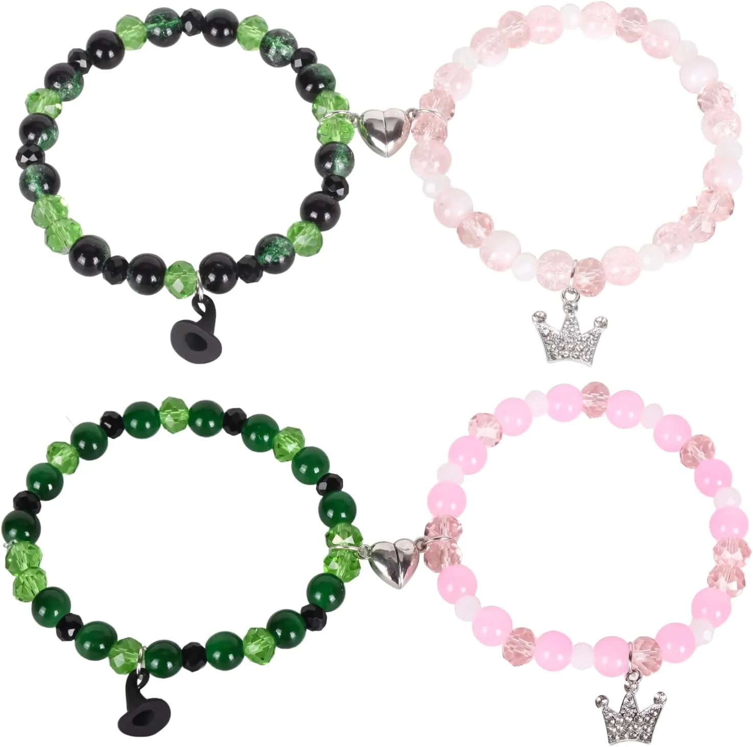 for Elphaba Galinda Friendship Crown Witch Hat Matching Bracelets, Wicked BFF Couples Accessories Gifts for Fans Dress Decor