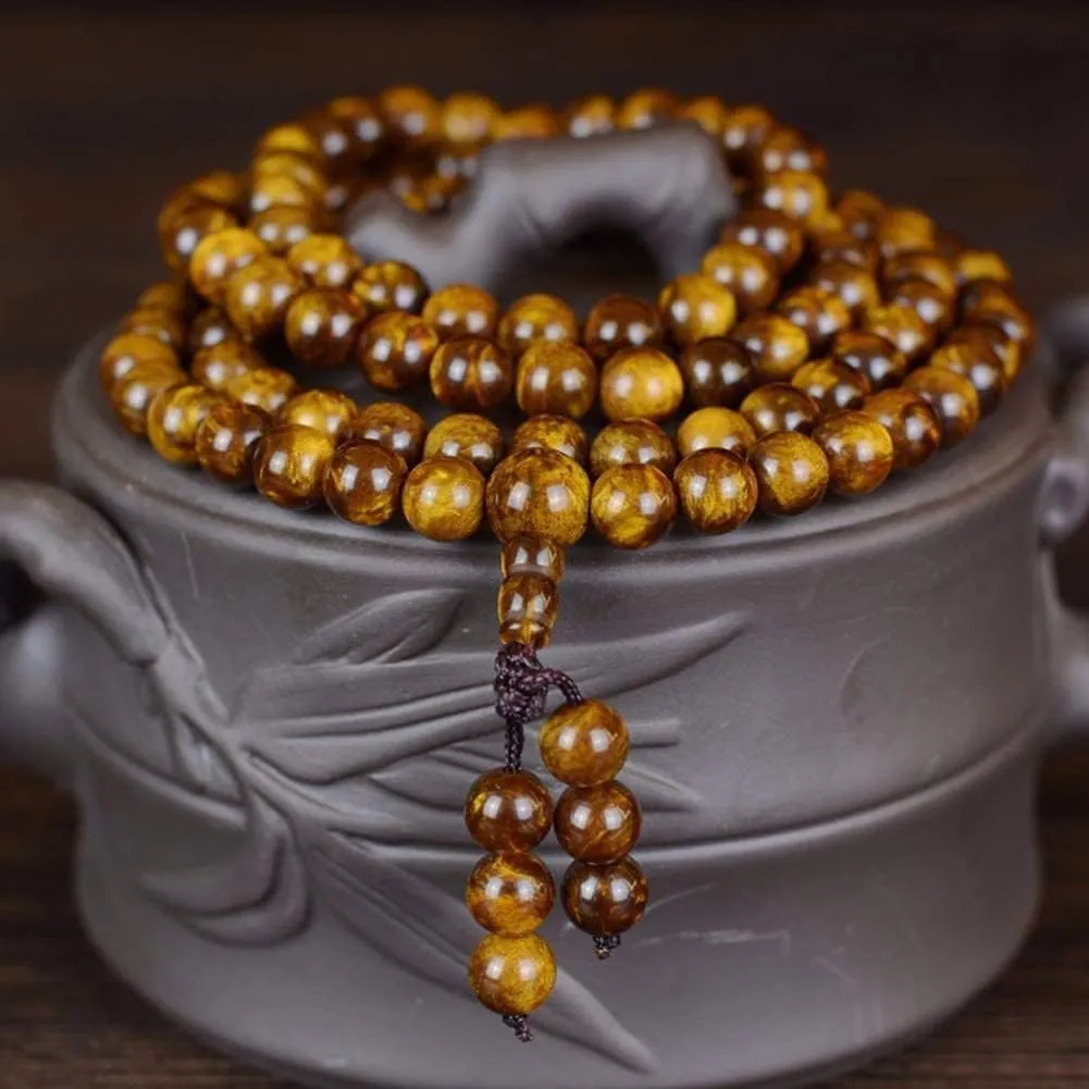Fozhu Bracelets Set, Buddhist Rosary Multi-Circle Rosary Hand-held, Unisex wenwan Buddha Beads Tibetan Buddhist Meditation Design Ornaments,(10mm)