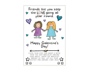 Friends Like You Wish, Wish Bracelet, Gal Pal Friend Wish Bracelet, Galentine Party Favor, Celebrate Friendship, Valentine's Day Gift, Holiday Wish Bracelet, Make A Wish, Galentine's Day Gift