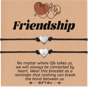 Friendship Gifts for Women - Best Friend Bracelets for 2, Friendship Bracelet, Heart Sunflower Butterfly Yin Yang Best Friend Jewelry, Birthday Valentines Gifts for Female Sister Bff