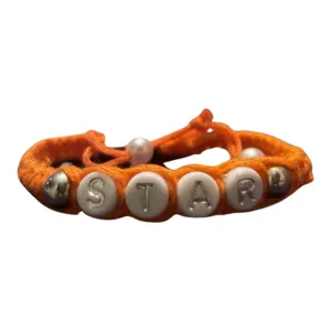 Friendship Macrame, handmade bracelet, inspirational bracelet, couples matching bracelet (Orange Star bracelet, Craft, crochet cord knitting, M)