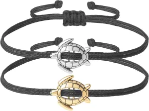 Friendship Sea Turtle Tracking Bracelet 2 pcs Best Friend BFF Gifts for Girls Women Men Friends Long Distance Graduation Birthday Gifts
