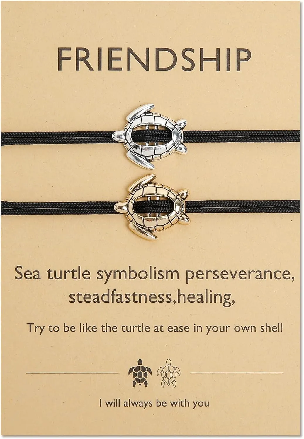 Friendship Sea Turtle Tracking Bracelet 2 pcs Best Friend BFF Gifts for Girls Women Men Friends Long Distance Graduation Birthday Gifts