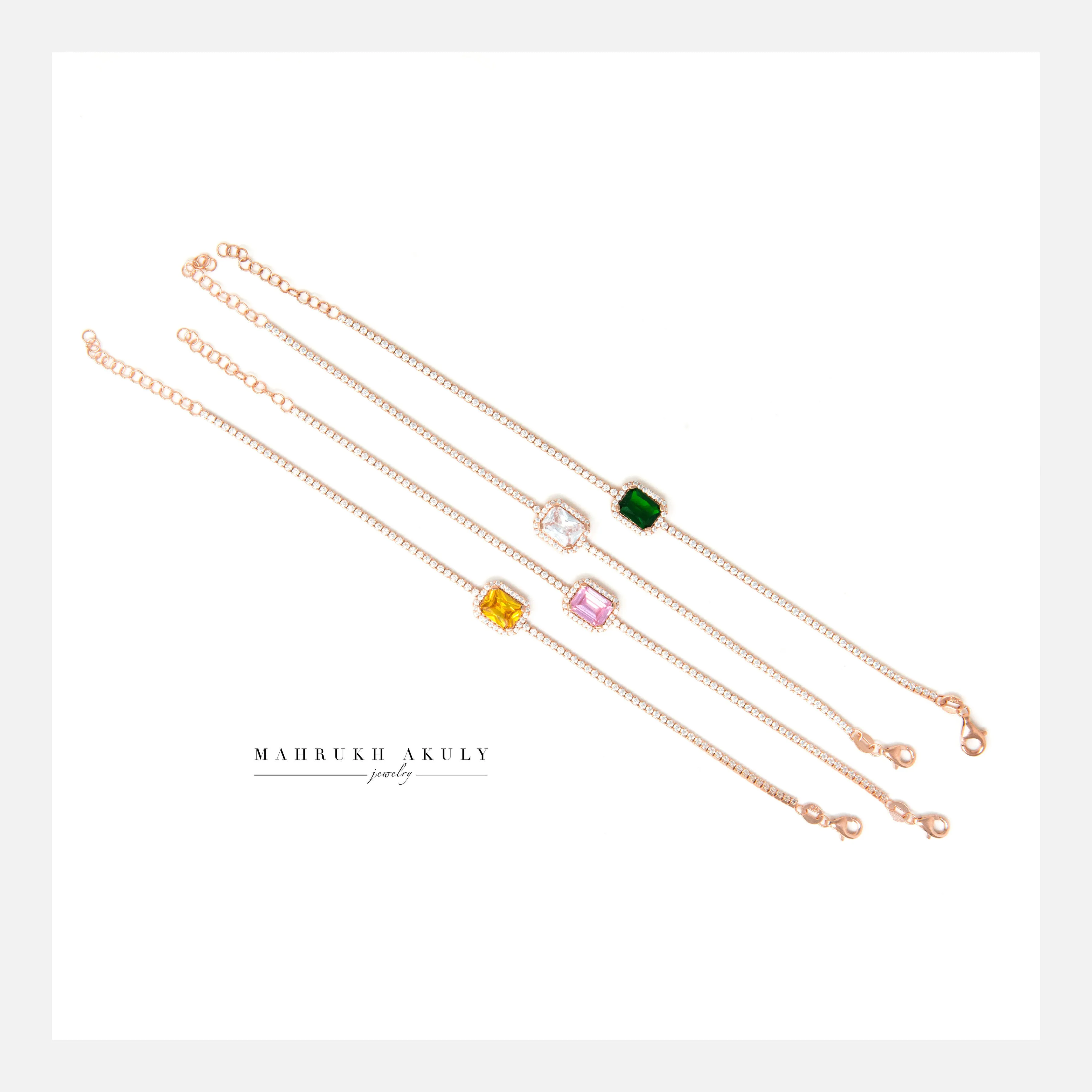 Gemstone tennis bracelets