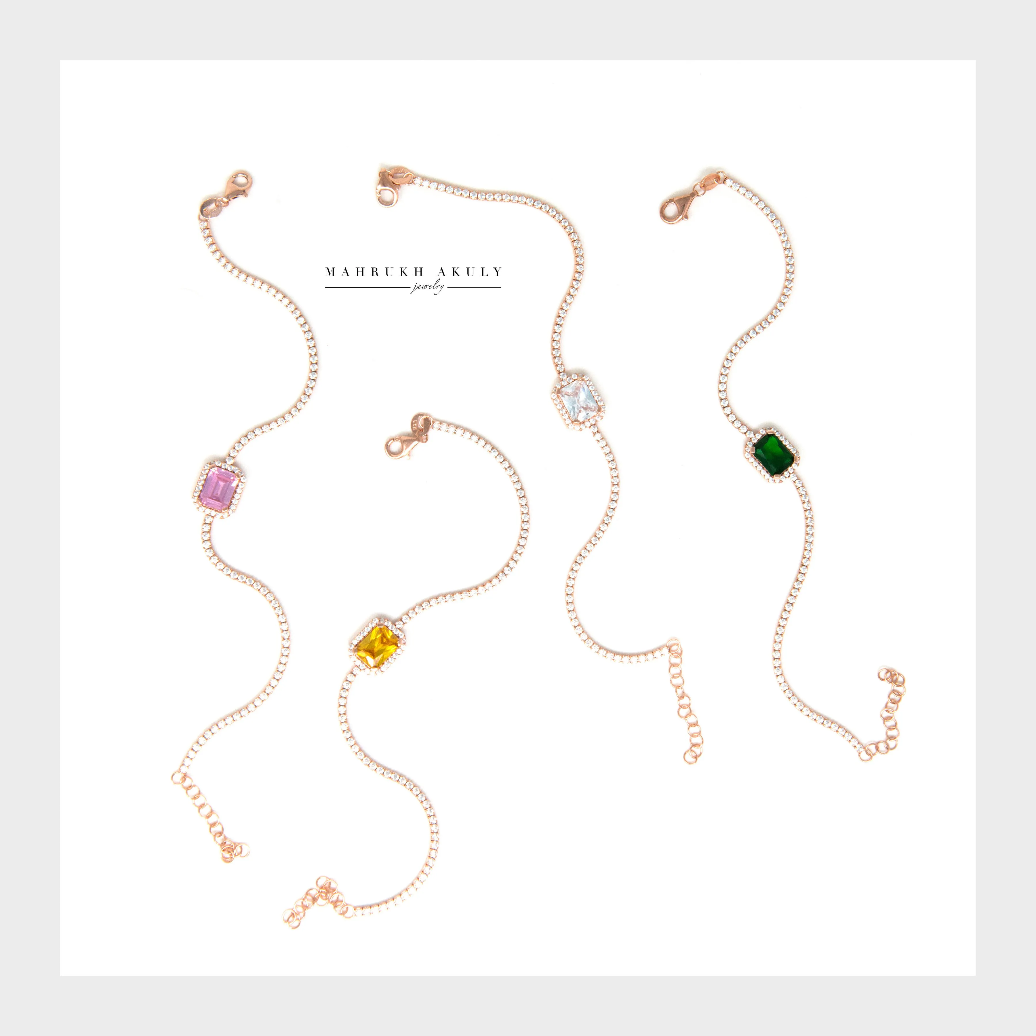 Gemstone tennis bracelets