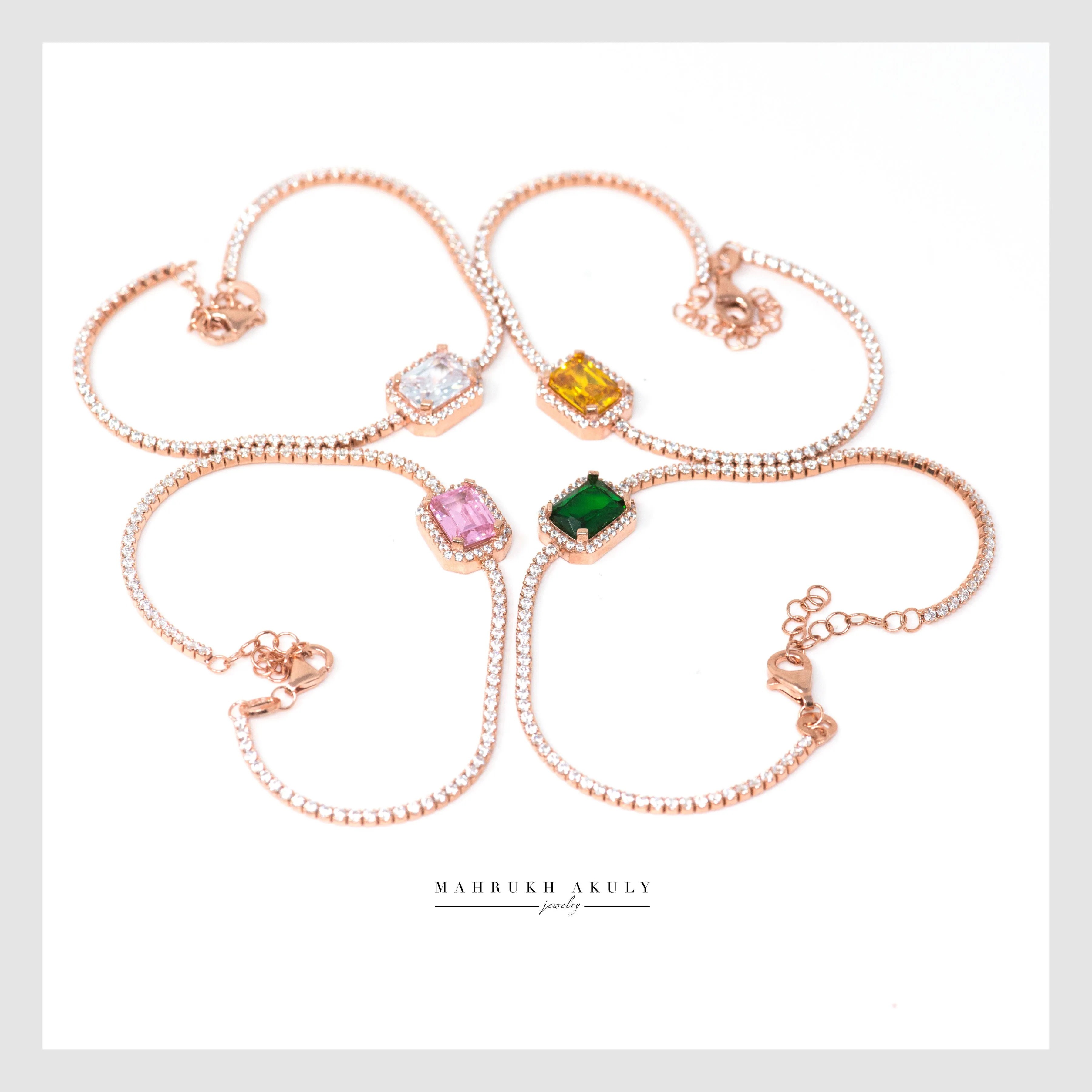 Gemstone tennis bracelets