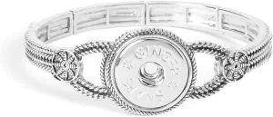 Ginger Snaps Stretch 1-Snap Bracelet | Interchangeable & Adjustable Snap Jewelry Collection | Button Charms for Necklaces, Bracelets & Rings | Standard Size | SN95-33