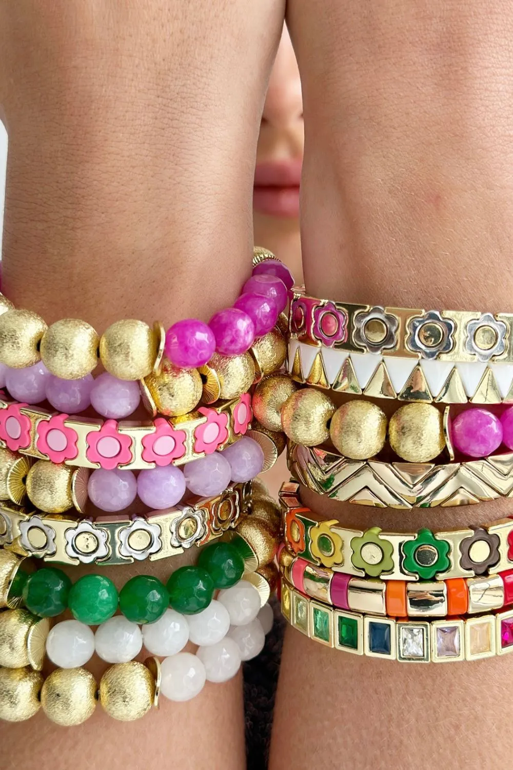 Glamour Puss bracelet | Gold and Amazonite