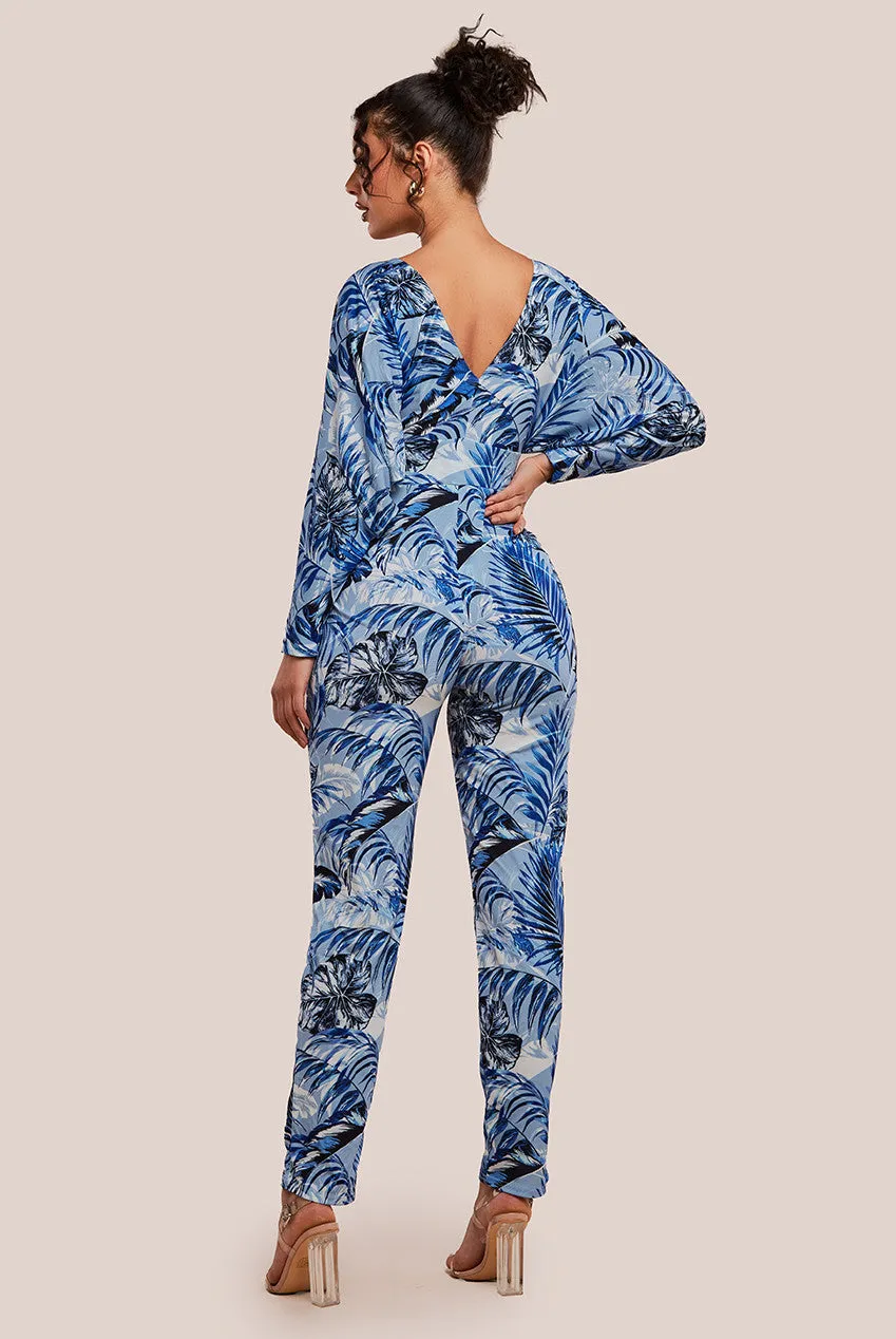 Goddiva Tropical Print Jumpsuit