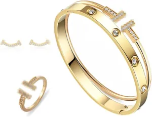 Gold Bangle Bracelets Rings Cuff Bangles Bracelets for Women