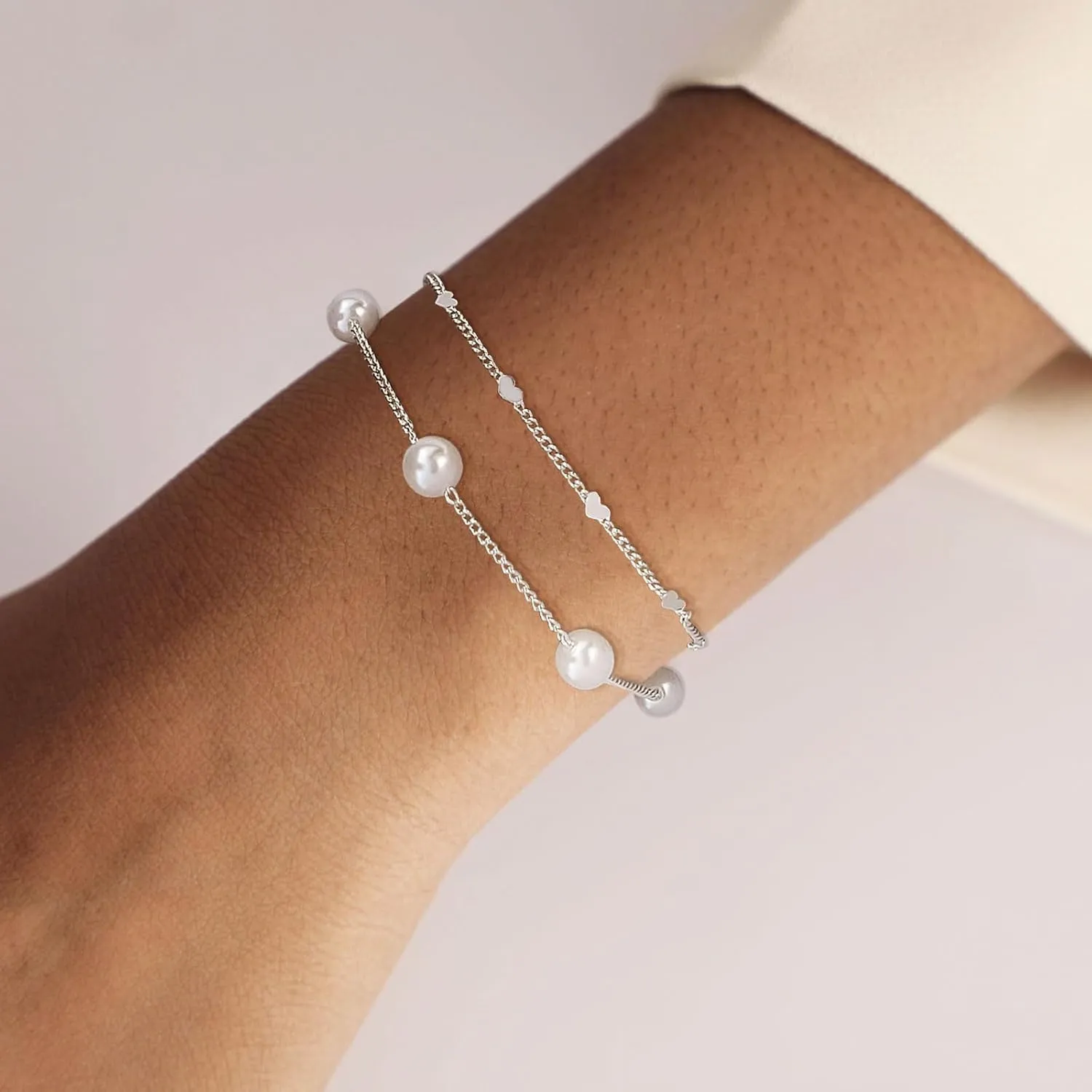 Gold Bracelet Set, 14K Gold Plated Bracelets for Women, Dainty Lip Chain, Long Bar Chain, Disc, Satellite, Cuban Link, Anklet, Pack Gifts for Women