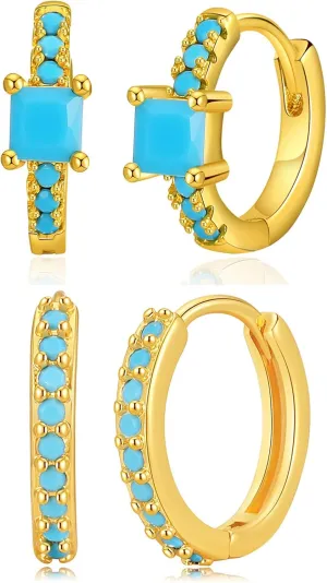 Gold Dainty Huggie Hoop Earrings for Women 18K Real Gold Plated Cuff Earrings Small Cubic Zirconia Hoop Earrings for Men Hypoallergenic Cartilage Ear Jewelry for Women
