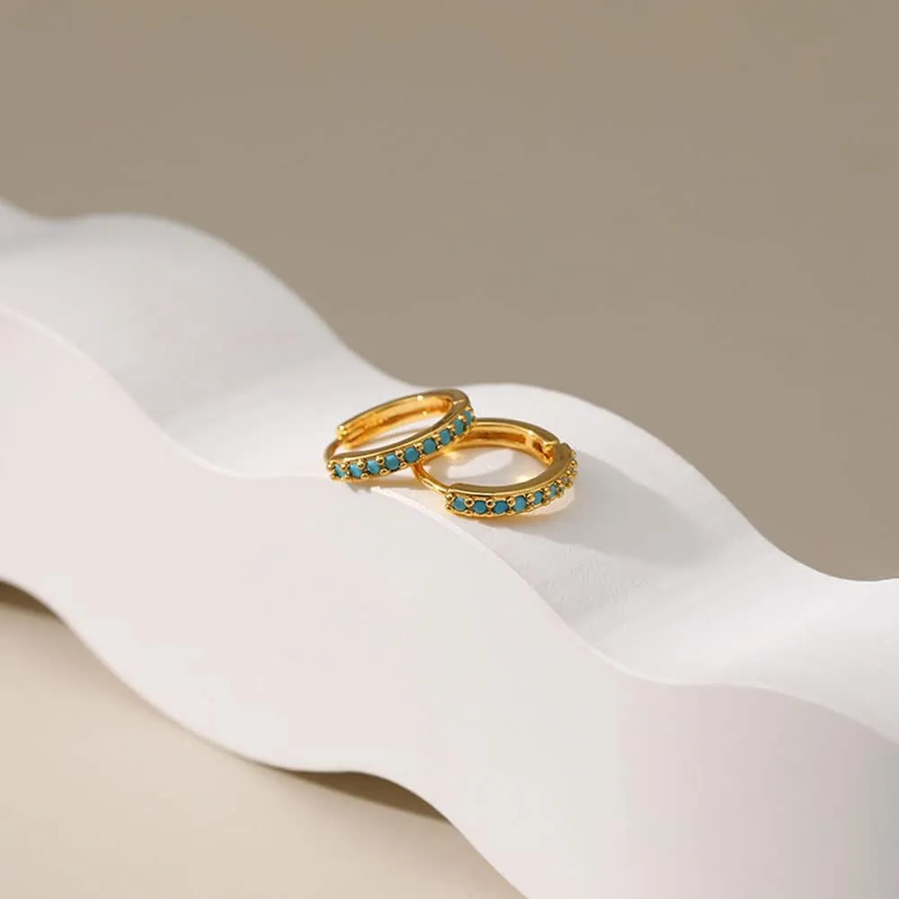 Gold Dainty Huggie Hoop Earrings for Women 18K Real Gold Plated Cuff Earrings Small Cubic Zirconia Hoop Earrings for Men Hypoallergenic Cartilage Ear Jewelry for Women