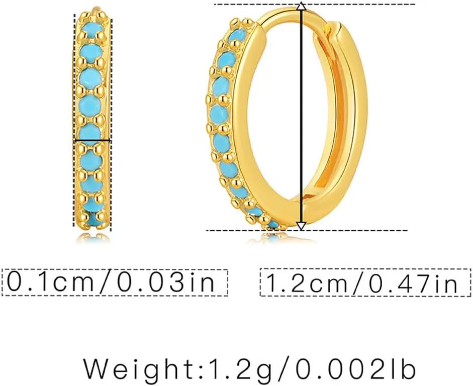 Gold Dainty Huggie Hoop Earrings for Women 18K Real Gold Plated Cuff Earrings Small Cubic Zirconia Hoop Earrings for Men Hypoallergenic Cartilage Ear Jewelry for Women