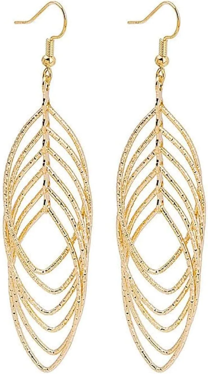 Gold Dangle Earrings for Women Dangling Silver Bohemian Earrings Statement Layered Boho Drop Earrings