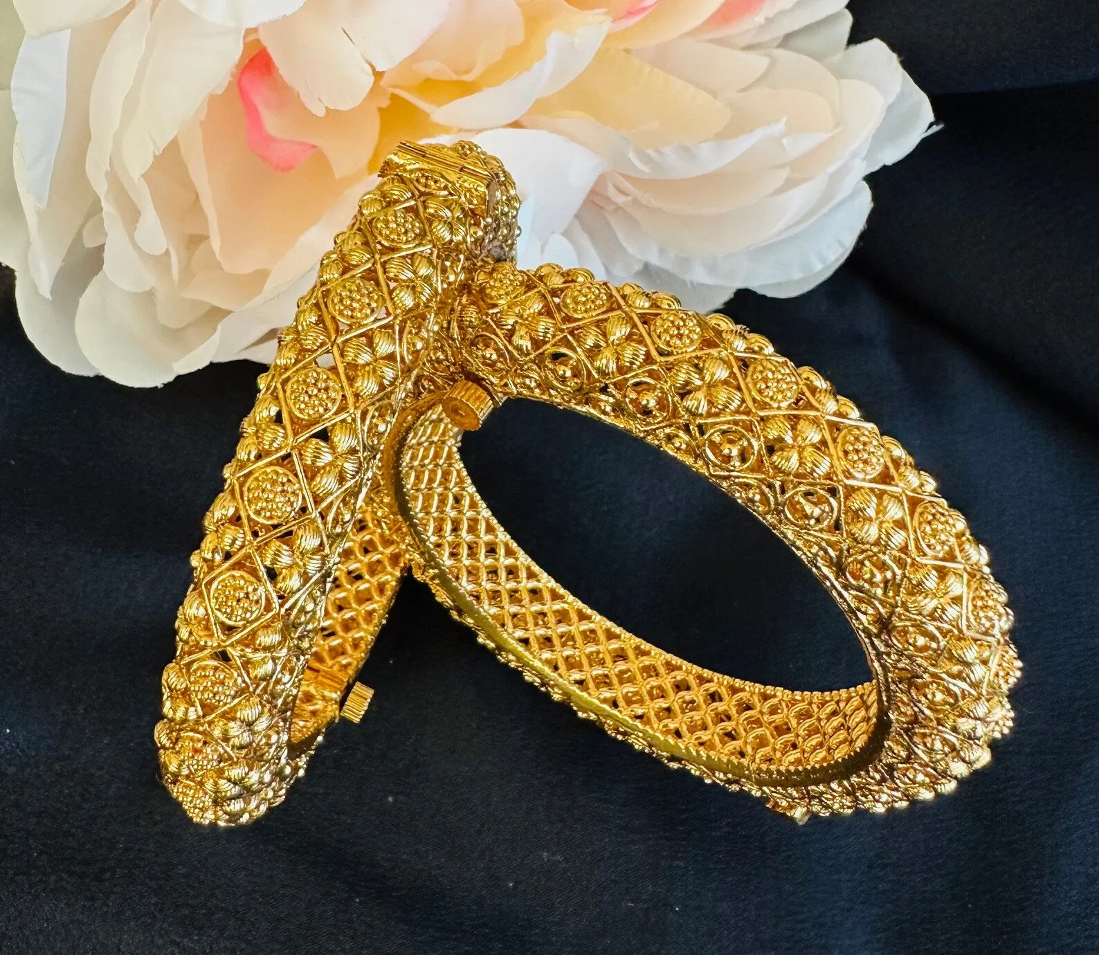 Gold Plated Bangles with Kada
