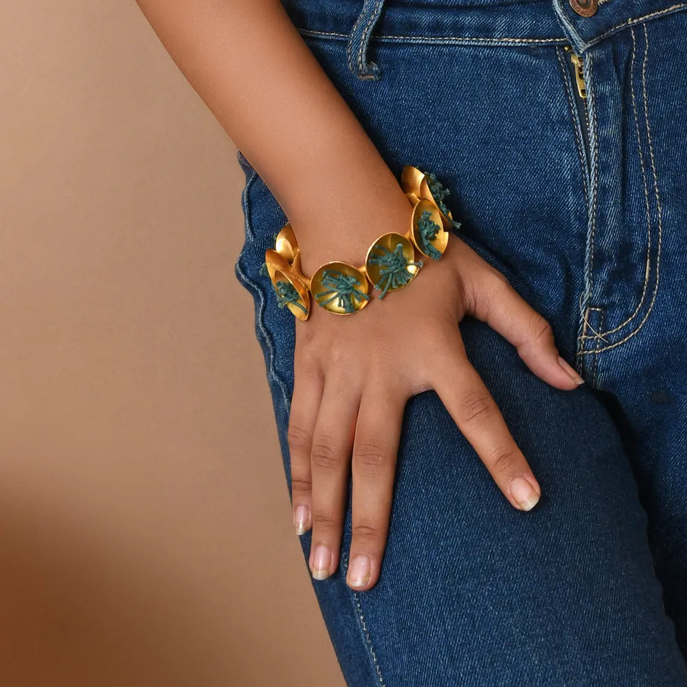 Gold Plated Geometric Circular Bracelet