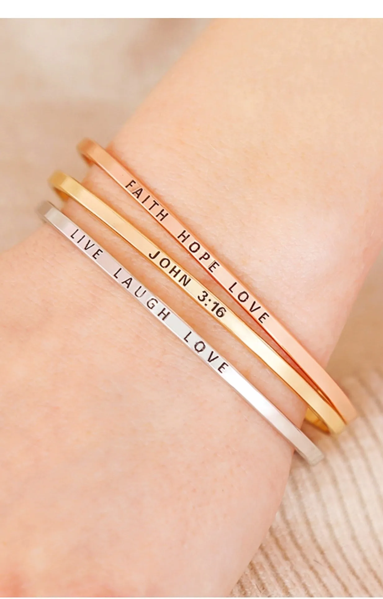 Gold Tone Inspiration Bracelets