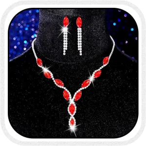 GORAIS Crystal Wedding Prom Jewelry Set Rhinestone Necklace Earrings Sets Bridal Formal Costume Jewelry for Women and Brides