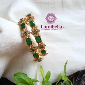 Green American Diamond Bangles 2*6
