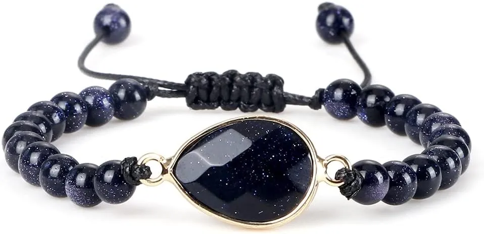 Handmade Natural Green Malachite Stone Lava Bracelet Adjustable Strand Buddha Bracelet Yoga Prayer Women Men Fashion Jewery Gift IG3E9 (Sandstone 3)